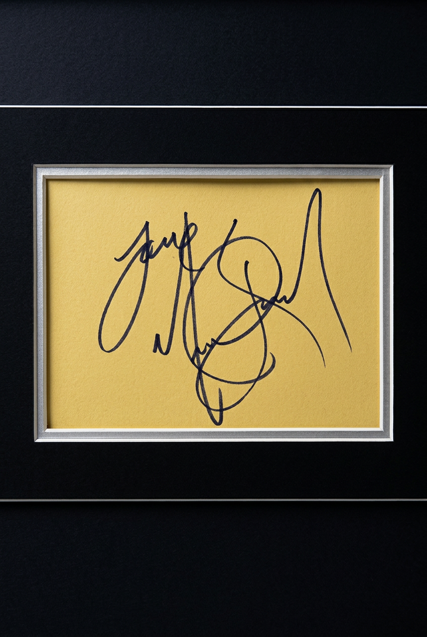 Michael Jackson Hand Signed Card with Replica Jacket and Glove