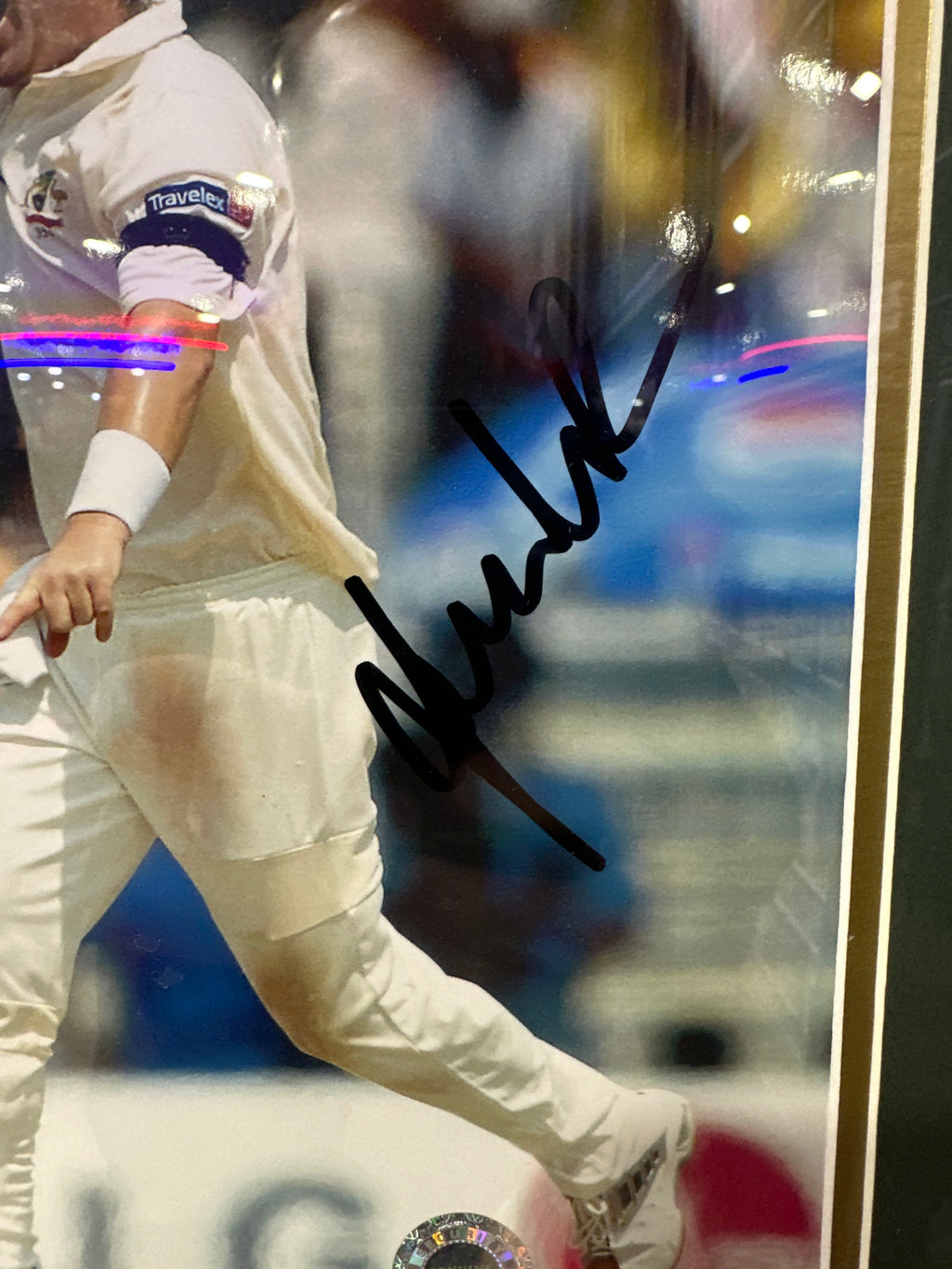 Shane Warne hand signed photo collage