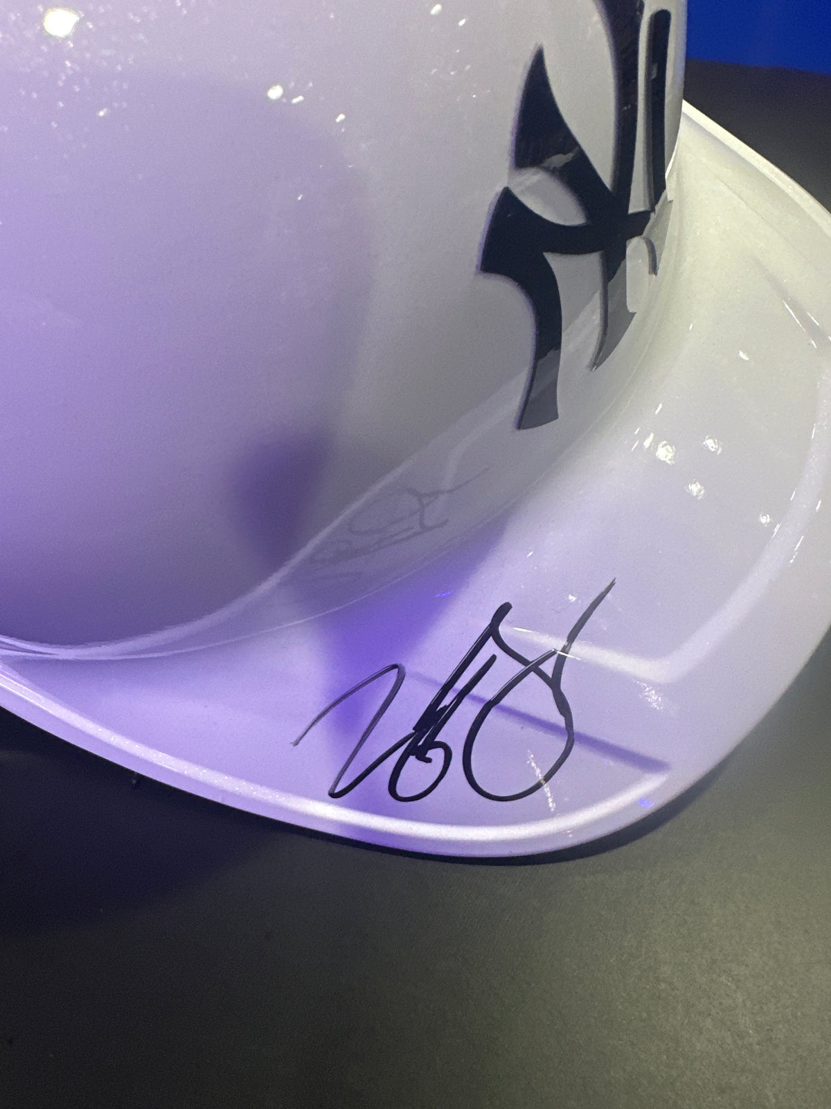 (YANKEES) GEORGE LOMBARD Signed Helmet
