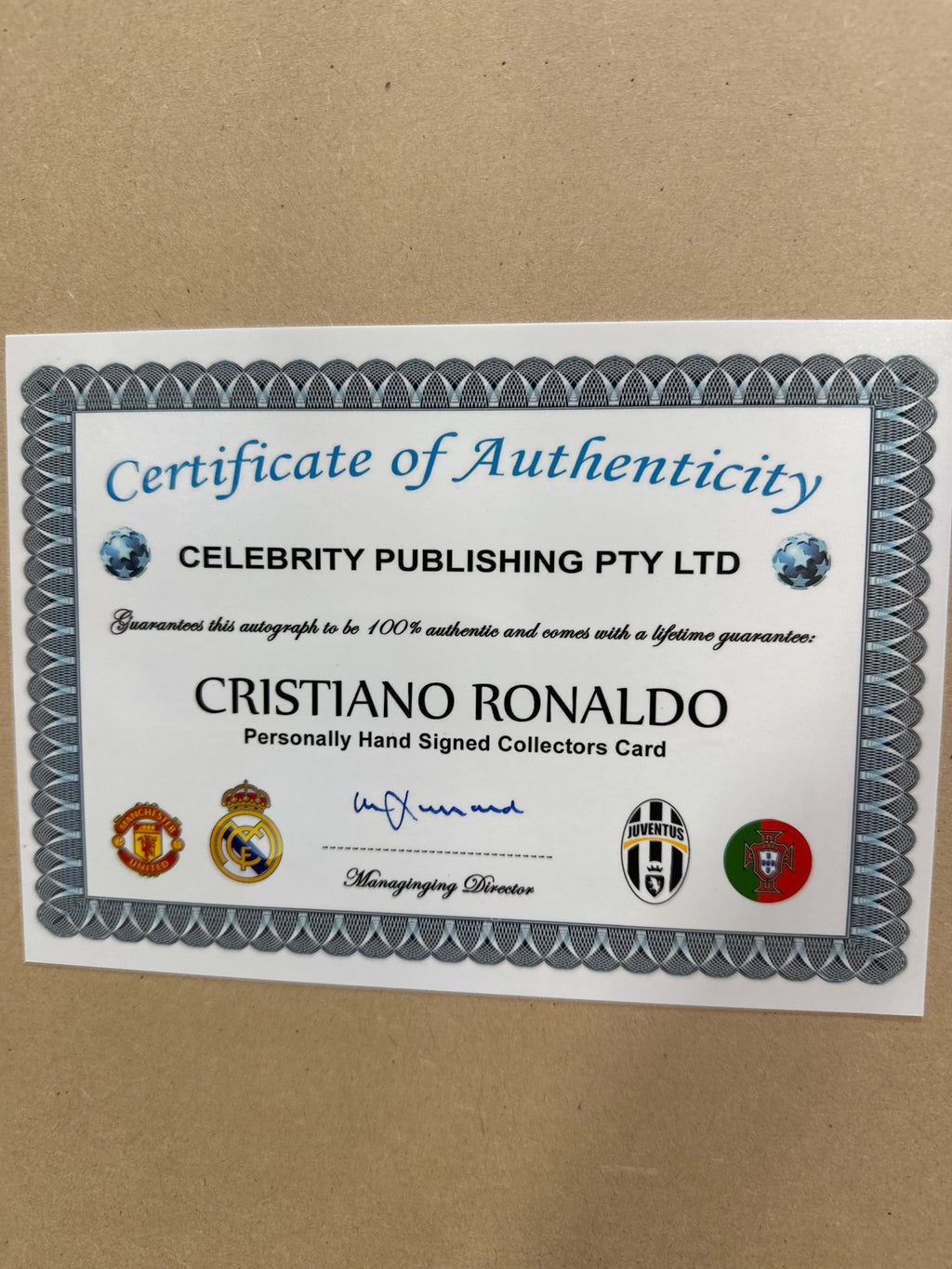 Cristiano Ronaldo Signed Trading Card Collage