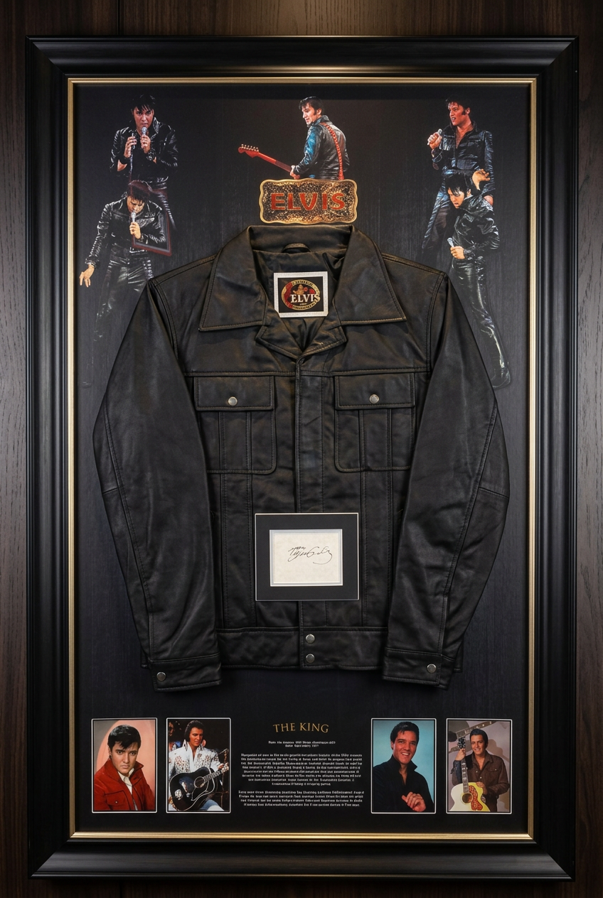 Elvis Signed Card with Replica Jacket