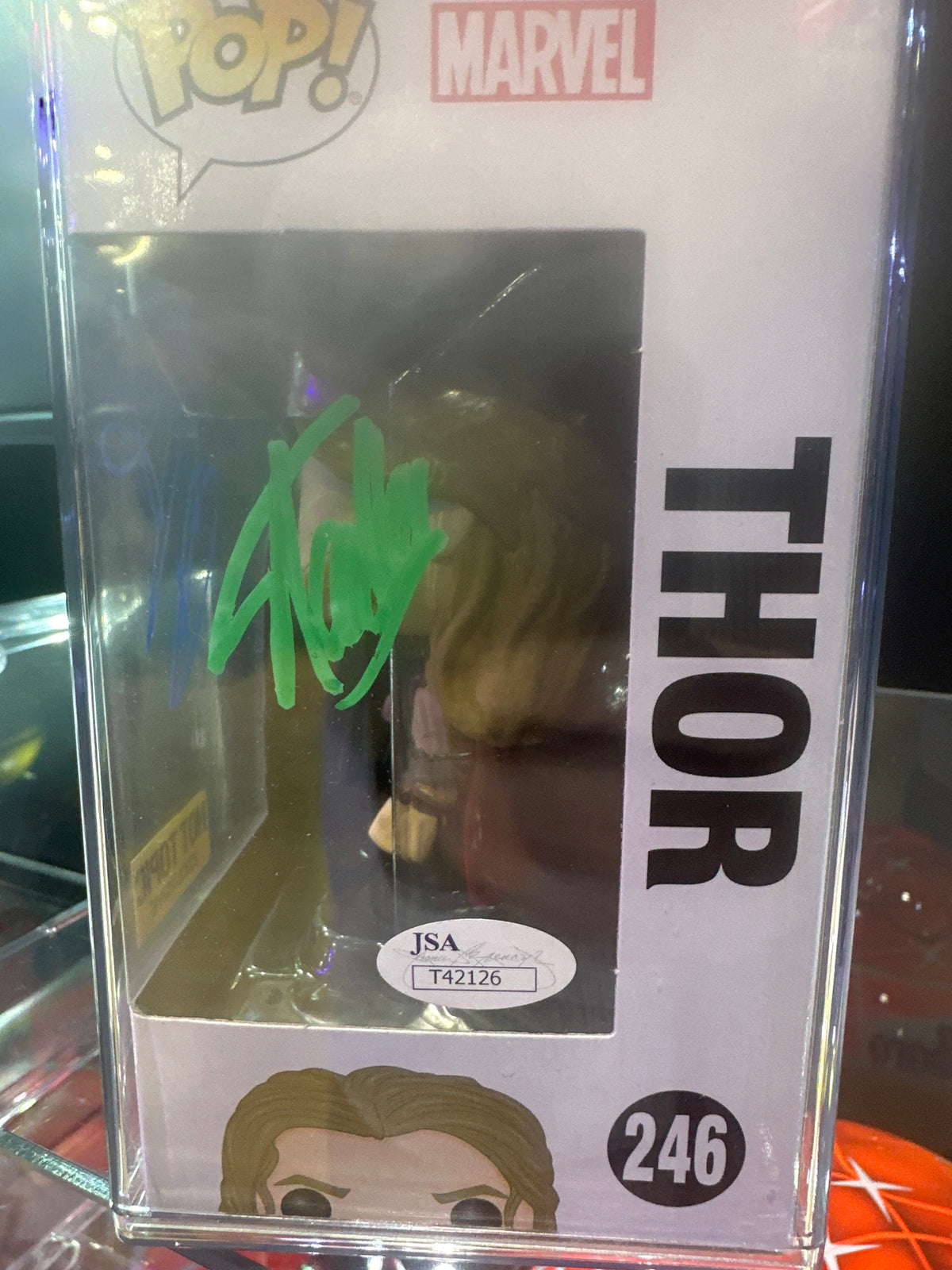 Thor Pop #246 Signed by Chris Hemsworth and Stan Lee