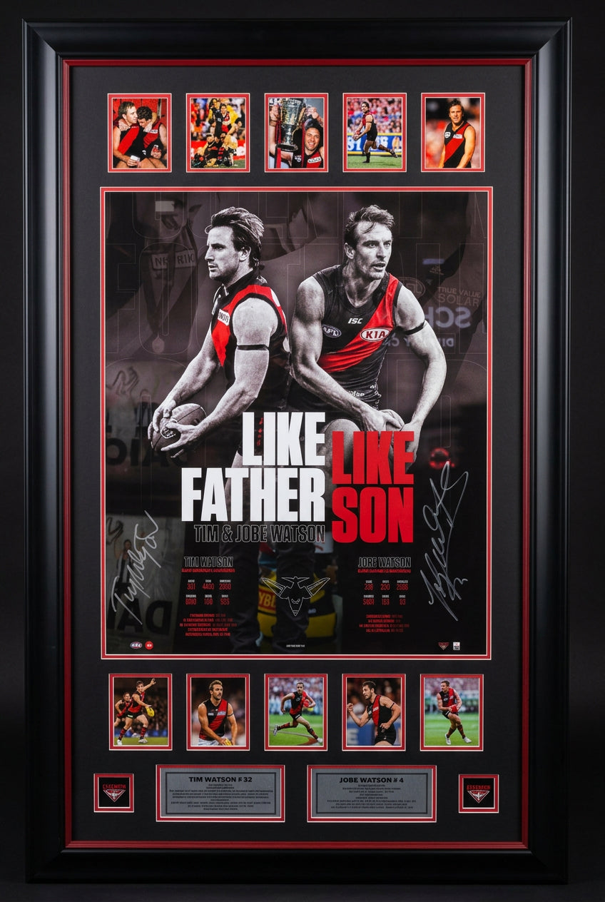 TIM & JOBE WATSON Signed Like Father Like Son poster and Cards
