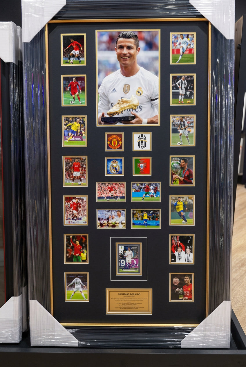 Cristiano Ronaldo Signed Trading Card Collage