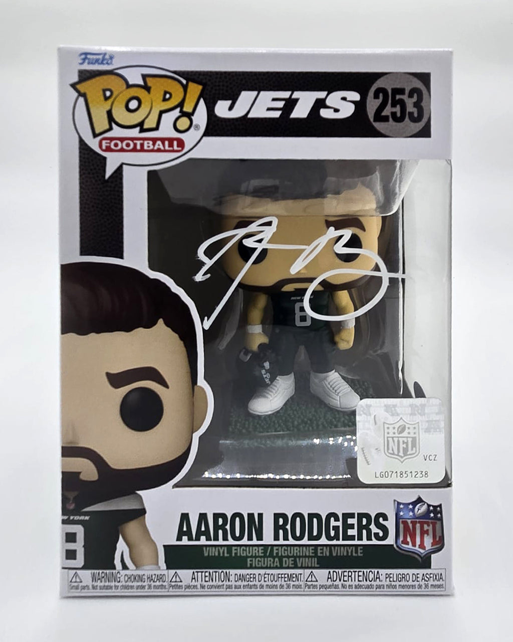Aaron Rodgers Hand-Signed New York Jets Funko Pop #253