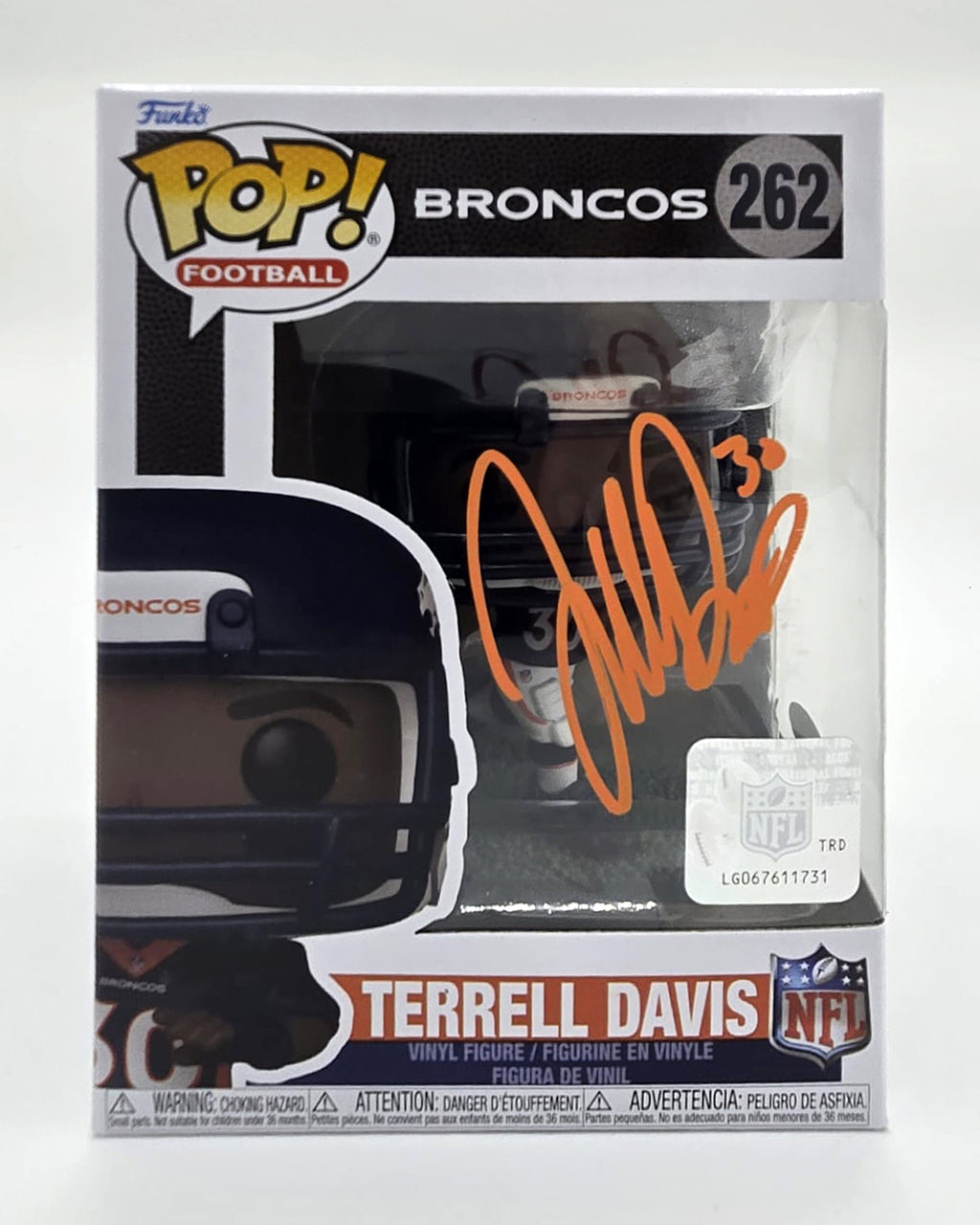 Terrell Davis Hand-Signed Denver Broncos Funko Pop #262