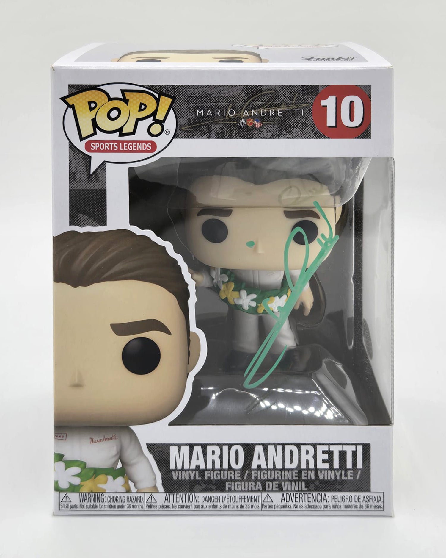 Mario Andretti Hand-Signed IndyCar Champion Funko Pop #10