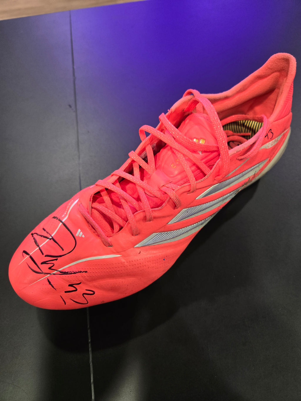 ISAIAH DUDLEY Matchworn signed boot