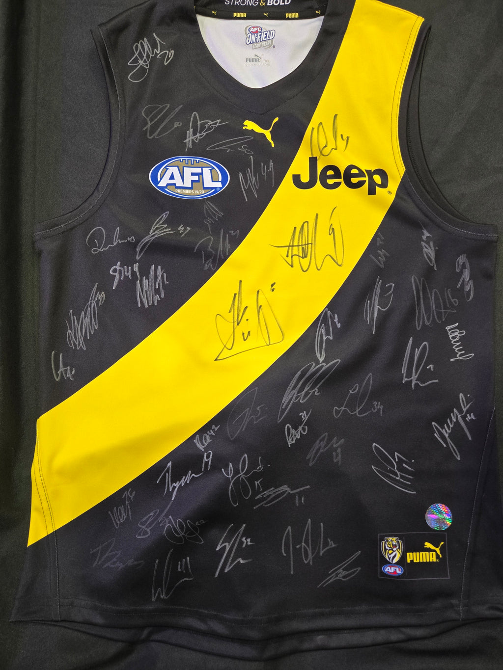 RICHMOND Full team premiership 2020 signed