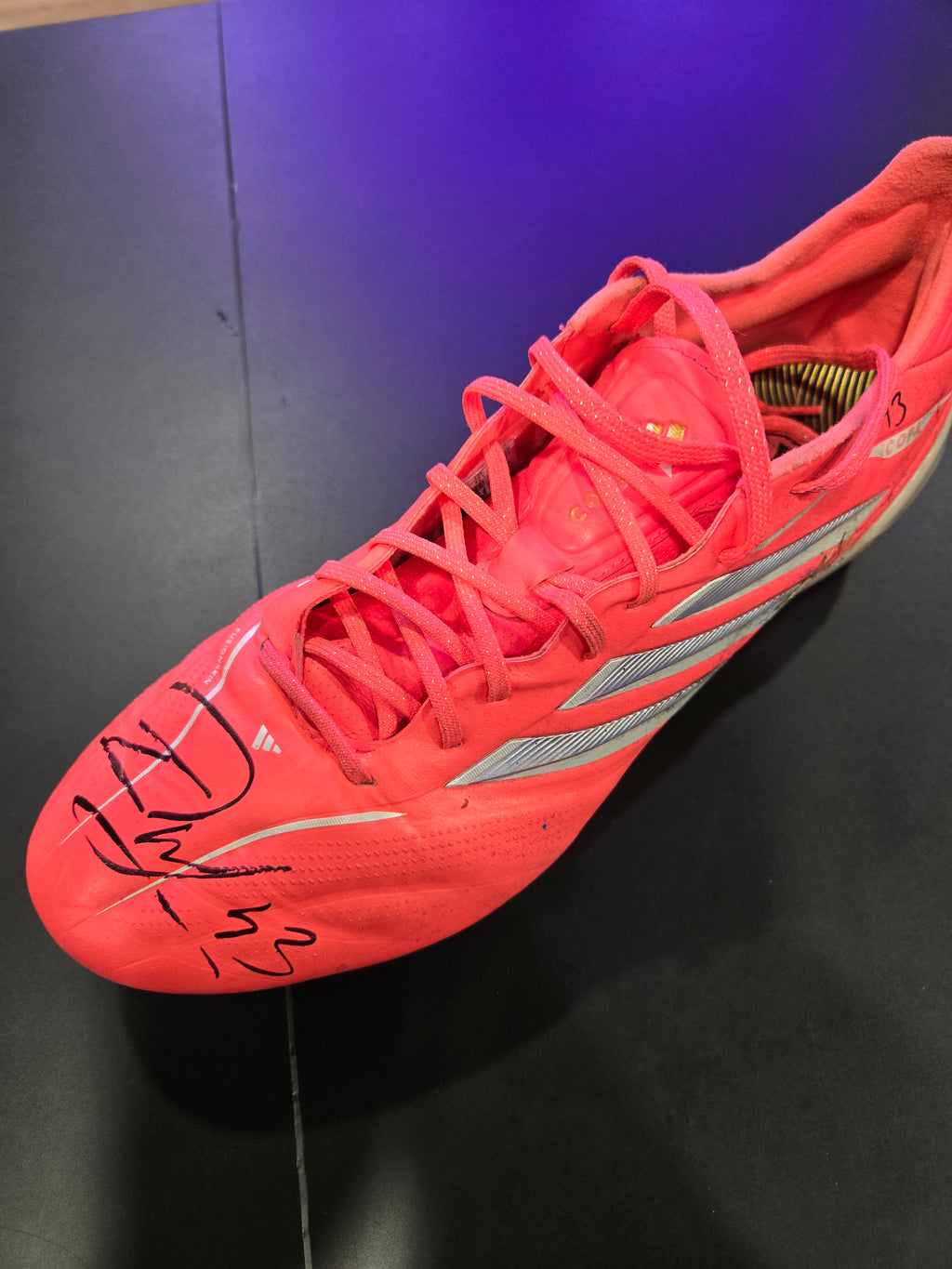 ISAIAH DUDLEY Matchworn signed boot